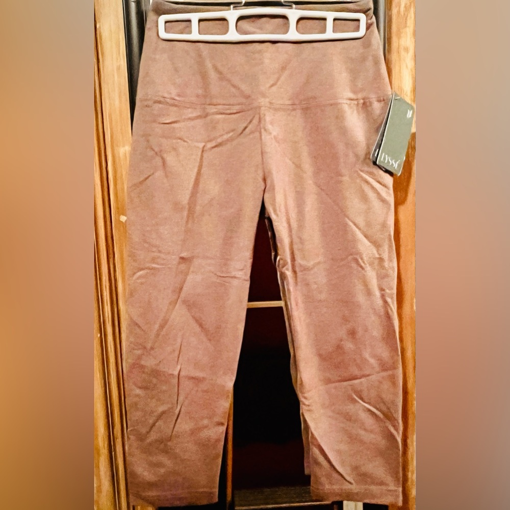 Lyssè stretch cropped leggings. A soft tan elastic waist. Size small.